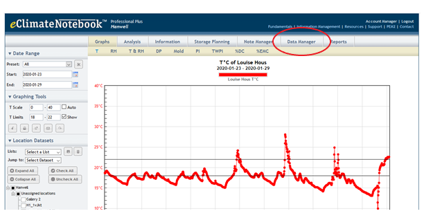 EClimate Notebook Home Screen