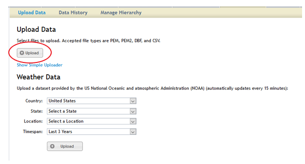 EClimate Upload Data