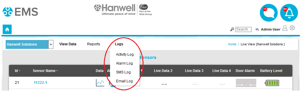 System Logs Drop Down 2