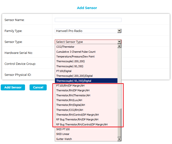 Add Sensor special function