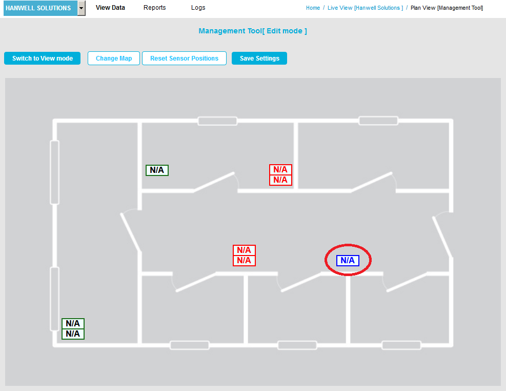 Out of Service Sensors Plan View