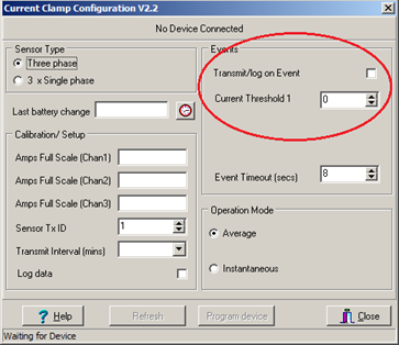 Current Clamp Configuration window 2