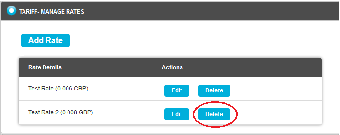 Delete Tariff Rate v10