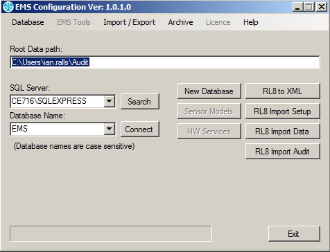 EMS Config Window