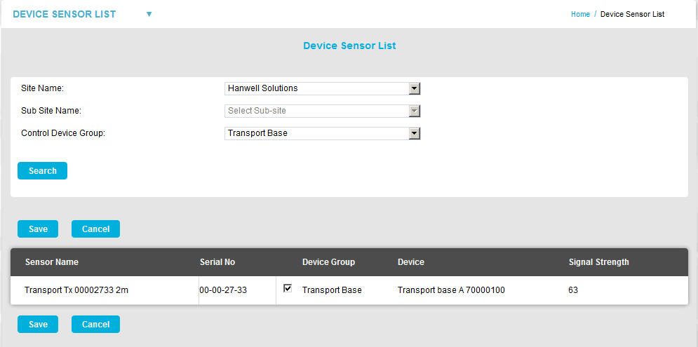 Device Sensor List Search Complete