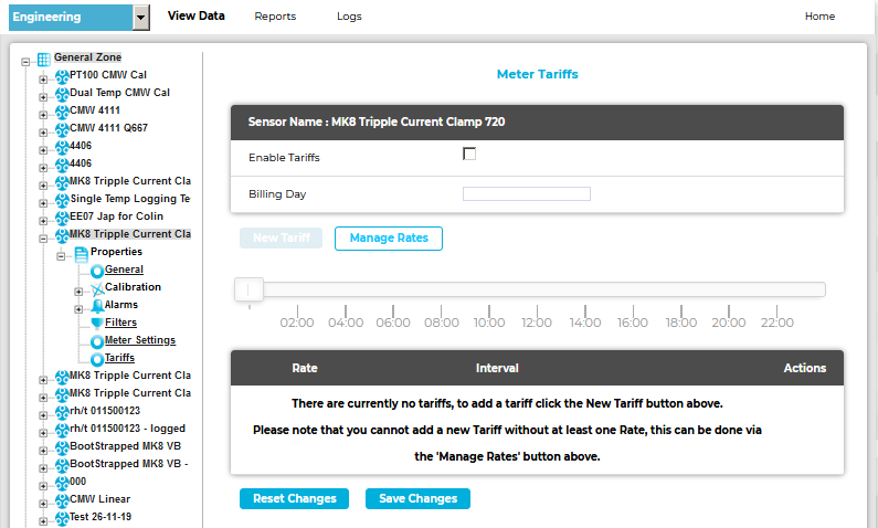 Electricity Meter Tariffs Window OLD