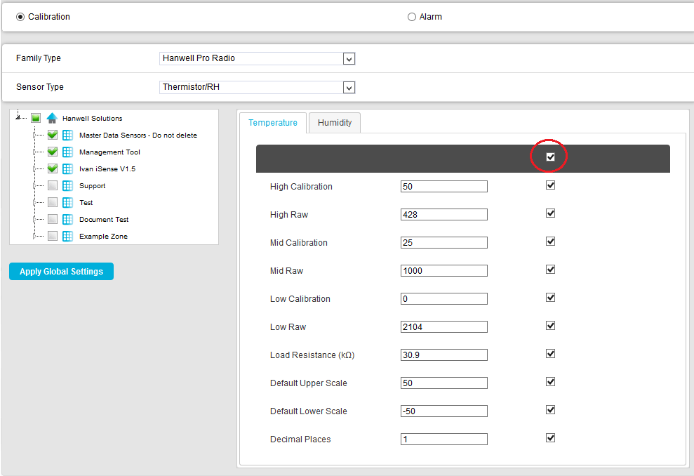 Global Settings - Properties - Select All