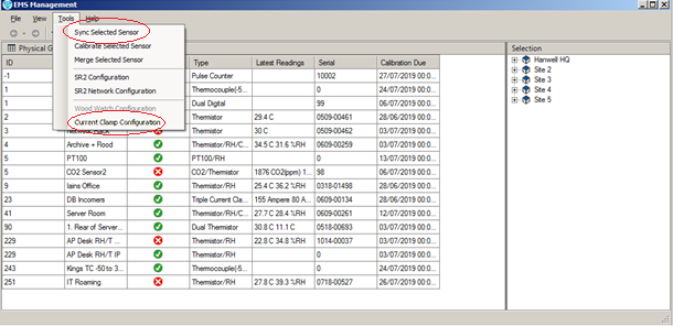 EMS Management Window Current Clamp2