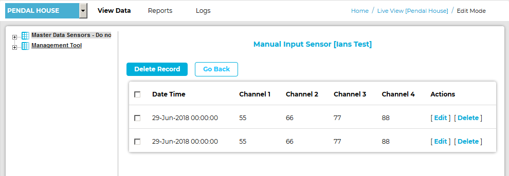 Manual Input List