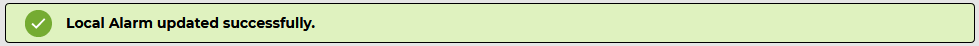 Local Alarm Updated Successfully
