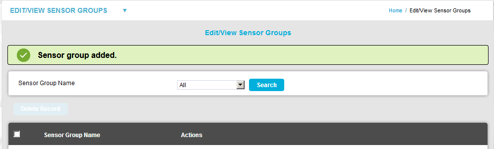 Sensor Group Added OK Message