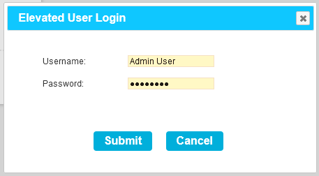 Elevated User Login Window