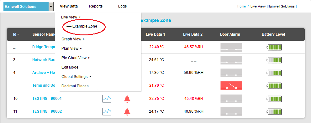 Zones Drop Down List2