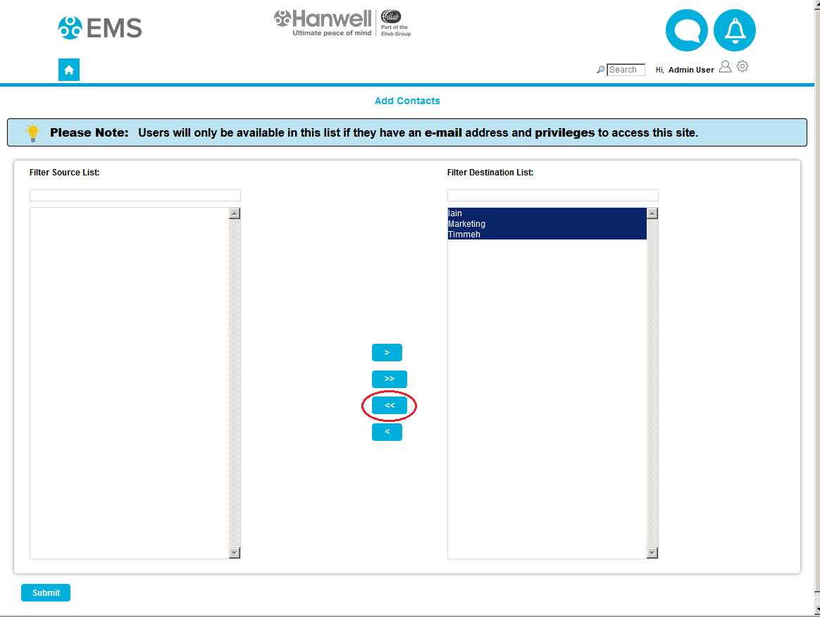 Custom Reports Add Contacts LH Double Arrow