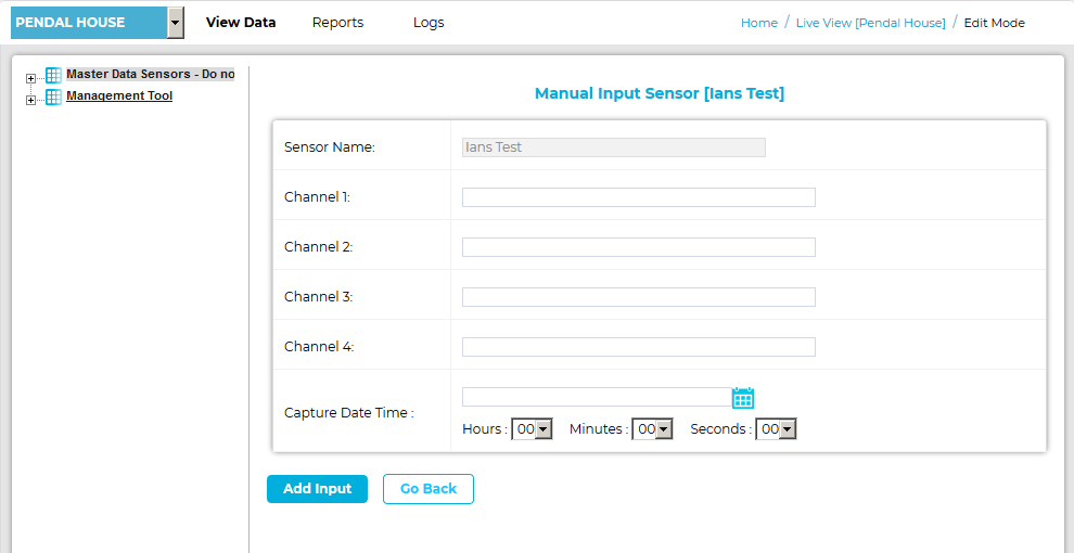 Add Manual Input