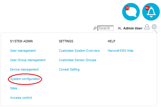 System Menu - System Configuration2