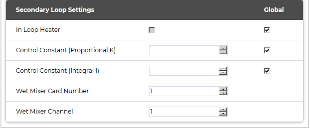 Conset Secondary Loop Settings