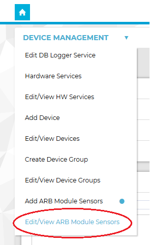 Edit-View ARB Module Sensors Drop Down