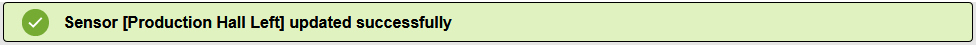 Sensor Updated Successfully Message