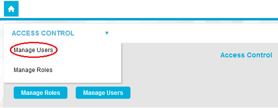 Drop-Down Menu Manage Users