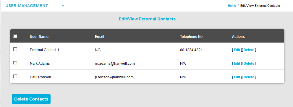 Edit External Contacts