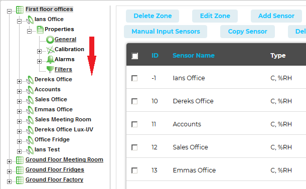 Sensor Properties Individual Properties