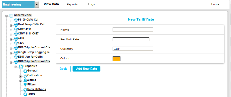 New Tariff Rate Window