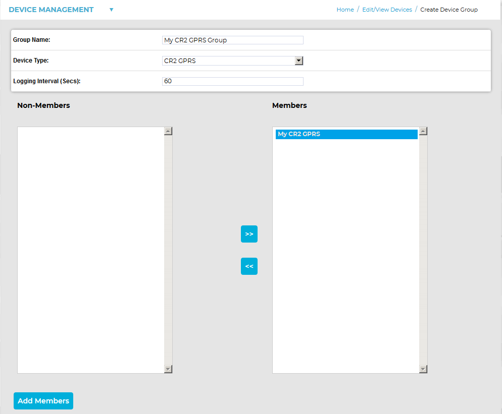 Create Device Group-Populated