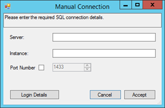 Manual Connection Dialog Box