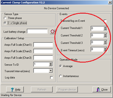 Current Clamp Configuration Window 3