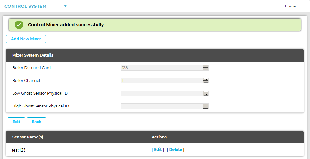 Control Mixer Added Successfully