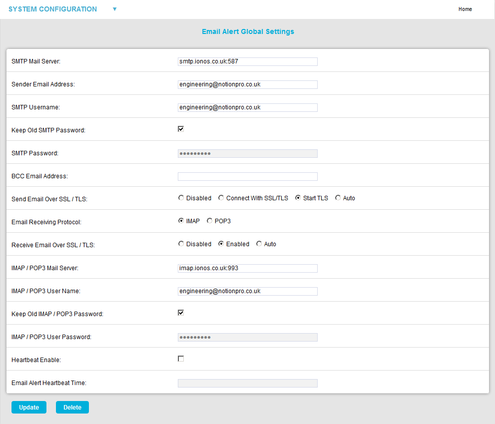 System Configuration Window2