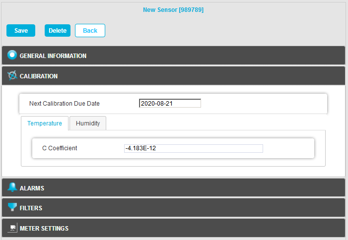 Sensor Properties Calibration