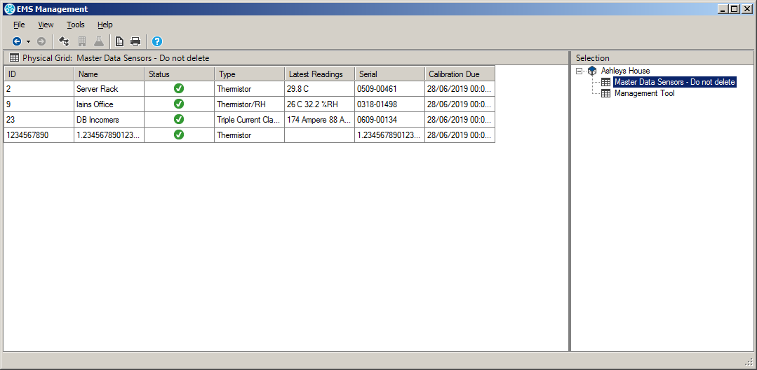 Import Data EMS Mgt Window