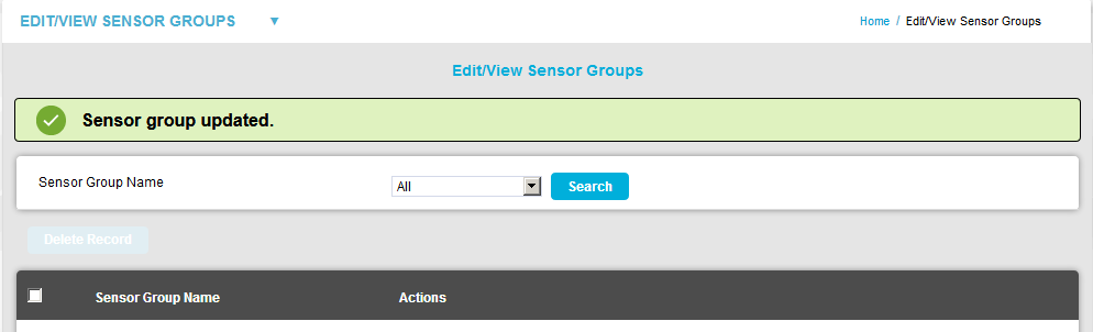 Sensor Group Updated OK window