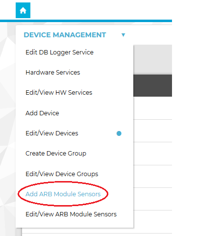 Device Management Drop Down