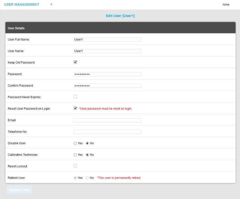 Retired User Edit User Window Compliant