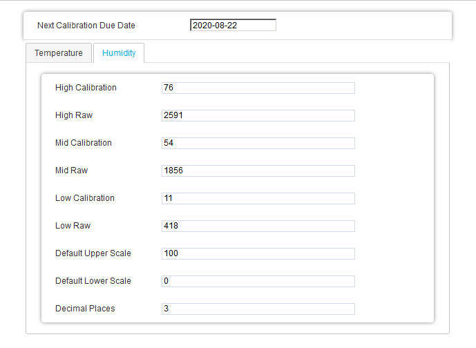 Humidity Calibration Window