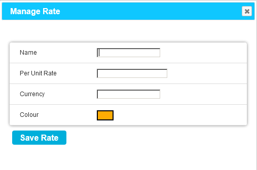 Add Rate Mange Rate Winodw