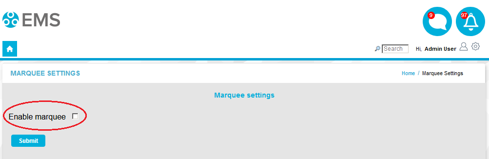 Marquee Settings Window