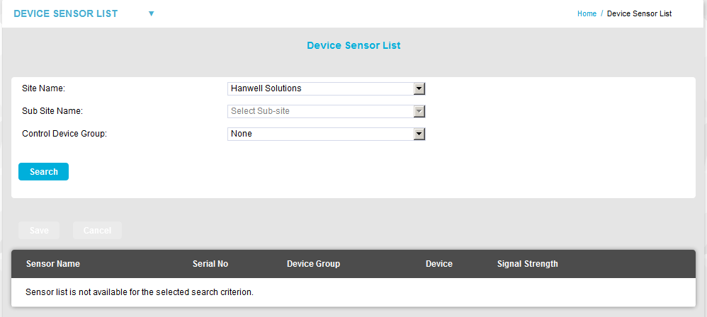 Device Sensor List