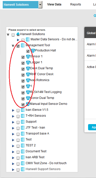 Global Settings Alarm Notifications Expanded Highlighted