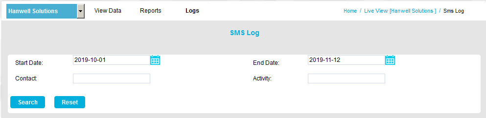 SMS Log Search